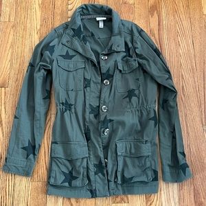 Green star print jacket